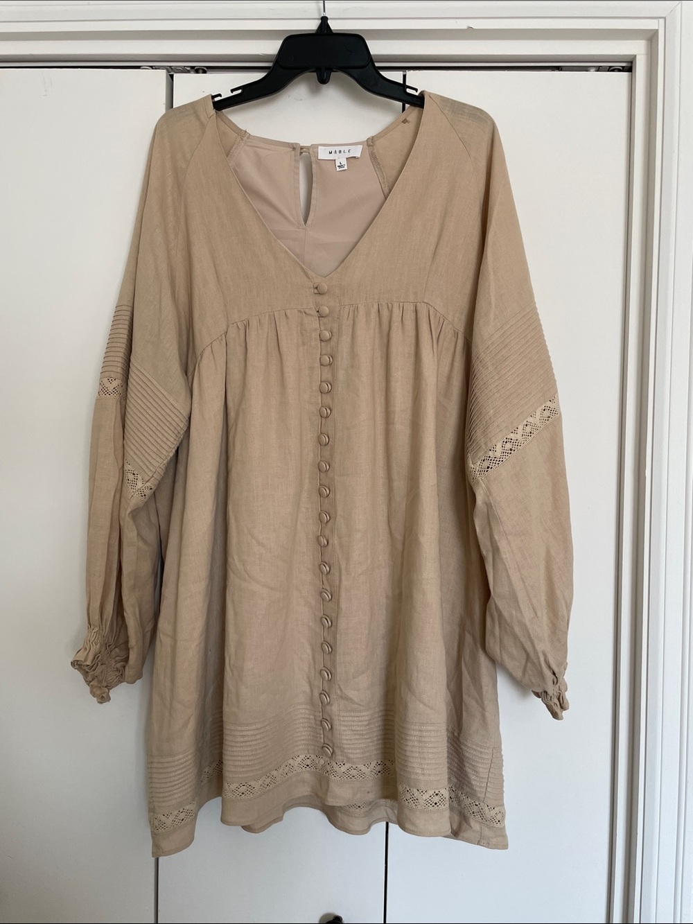 Mable Boho Linen Blend Dress size L - Picture 3 of 10
